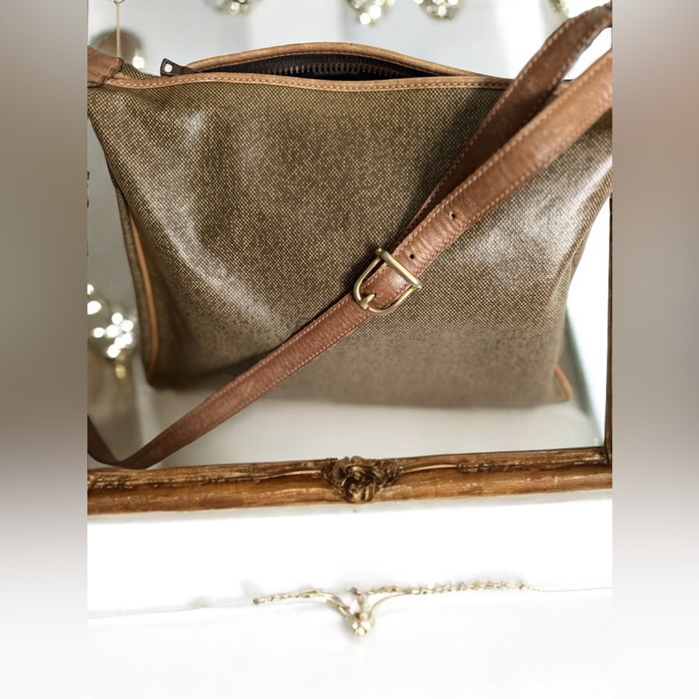 Celine Beige Coated Canvas and Leather Shoulder Bag - Picture 4 of 14